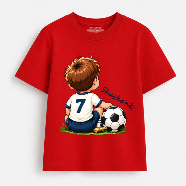 Personalized Football Boy T-Shirt for Kids | Custom Name Tee