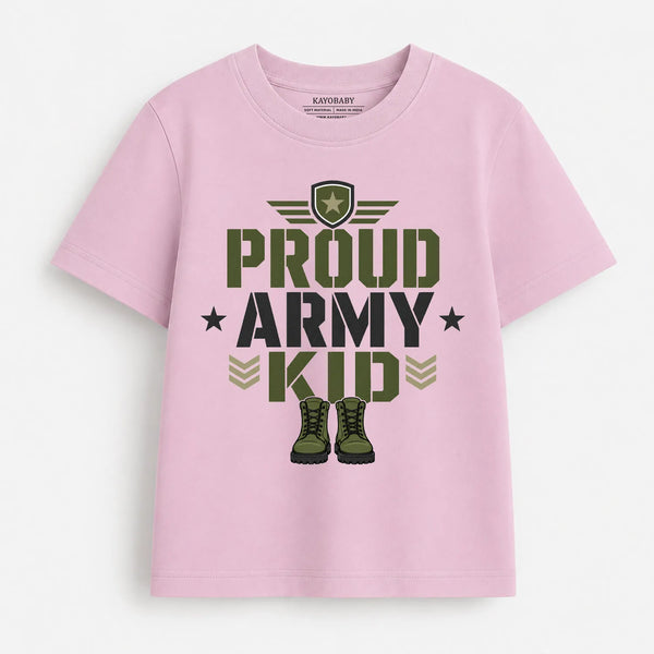 Proud Army Kid Kids T-Shirt | Military Theme Tee for Boys & Girls