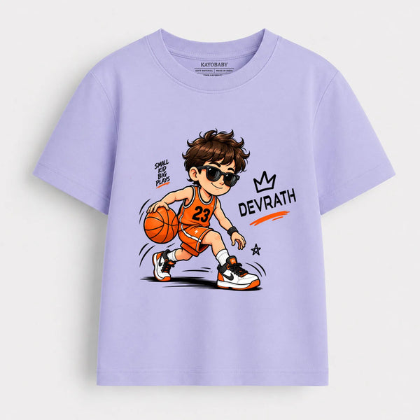 Personalized Basketball Boy T-Shirt for Kids | Custom Name Basketball Tee