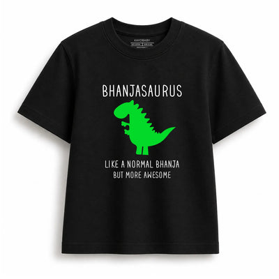 Bhanjasaurus dinosaur kids t-shirt black KayoBaby India