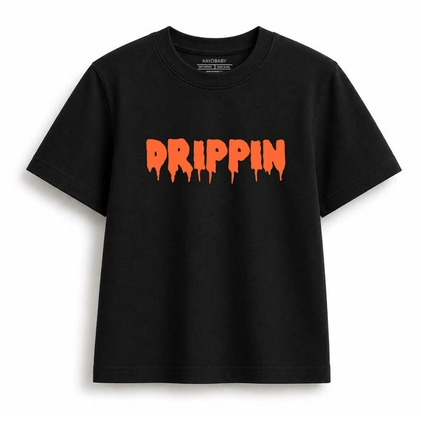 Drippin kids t-shirt black KayoBaby India