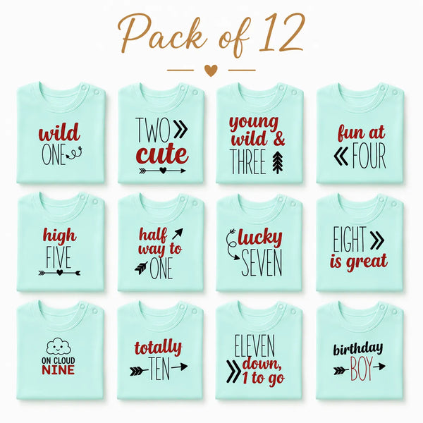 12-Piece Baby Milestone Romper Set