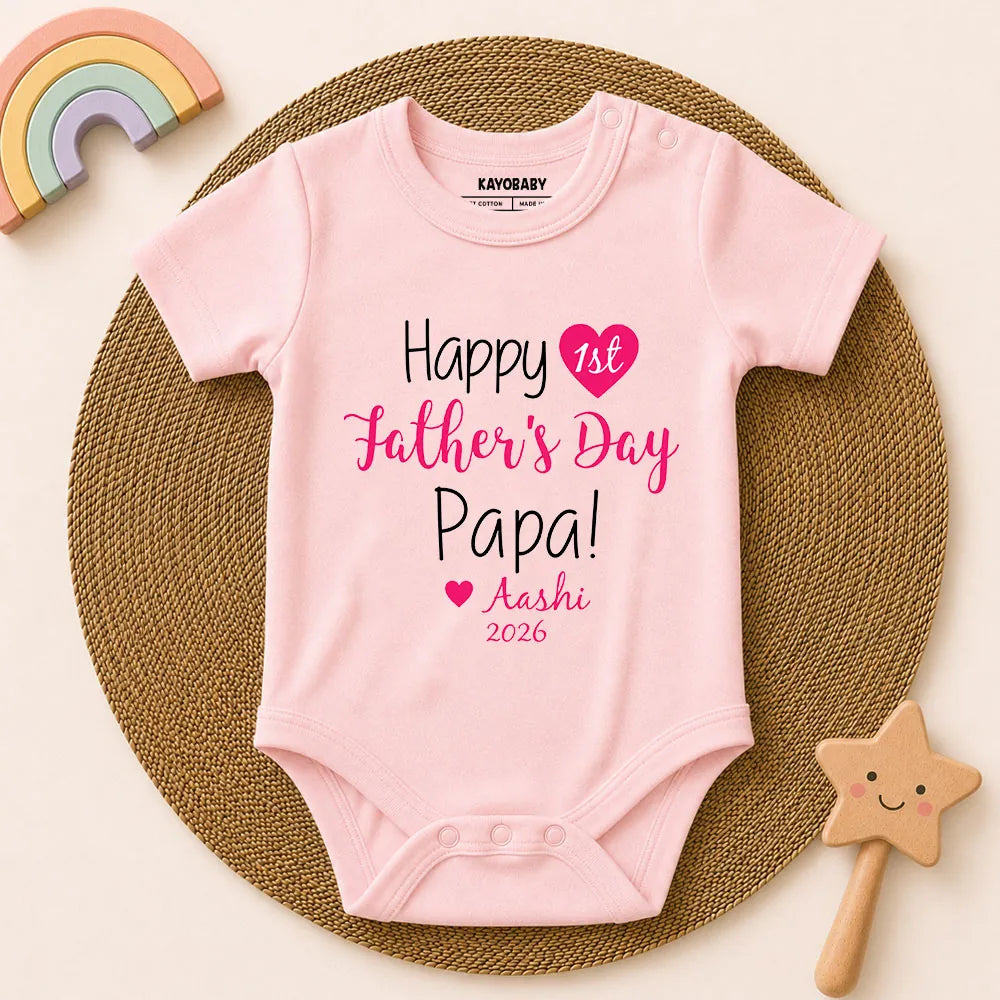 Happy 1st Father's Day Papa Personalized Baby Romper
