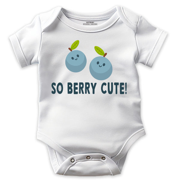 So Berry Cute baby romper white KayoBaby India