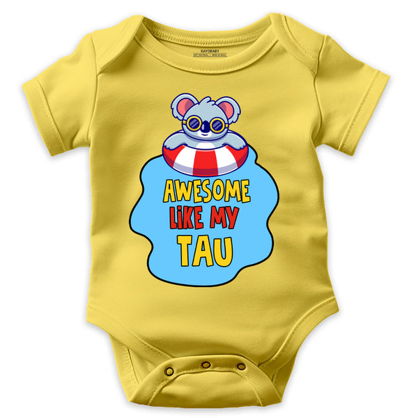 Awesome Like My Tau baby romper yellow KayoBaby India