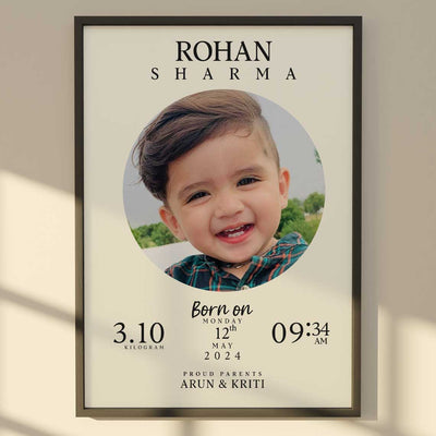 KayoBaby birth details photo print newborn frame personalized gift India