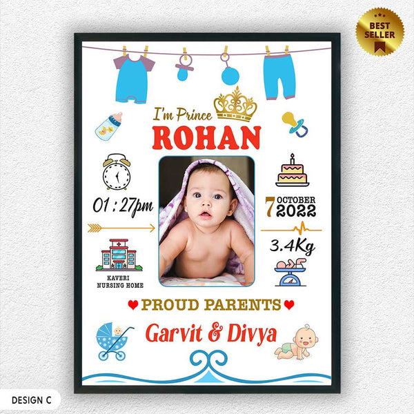 KayoBaby birth frame design C personalized gift