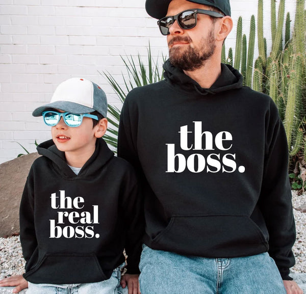 The Boss and The Real Boss matching hoodies combo KayoBaby India