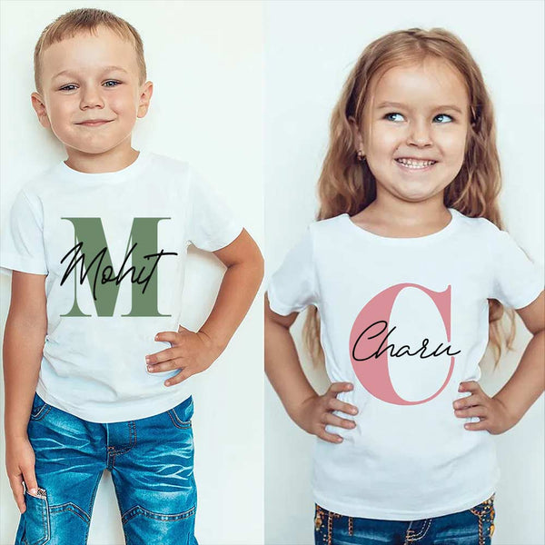 Kids personalized name initial t-shirt mockup 1 KayoBaby