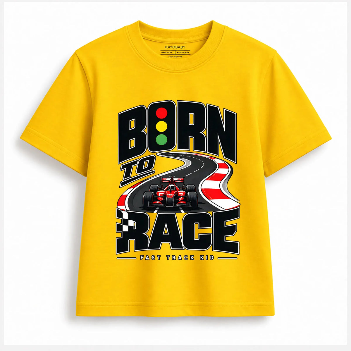 Born to Race Kids T-Shirt | Fast Track Racing Car Graphic Tee