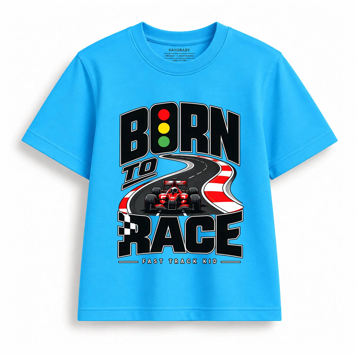 Born to Race Kids T-Shirt | Fast Track Racing Car Graphic Tee
