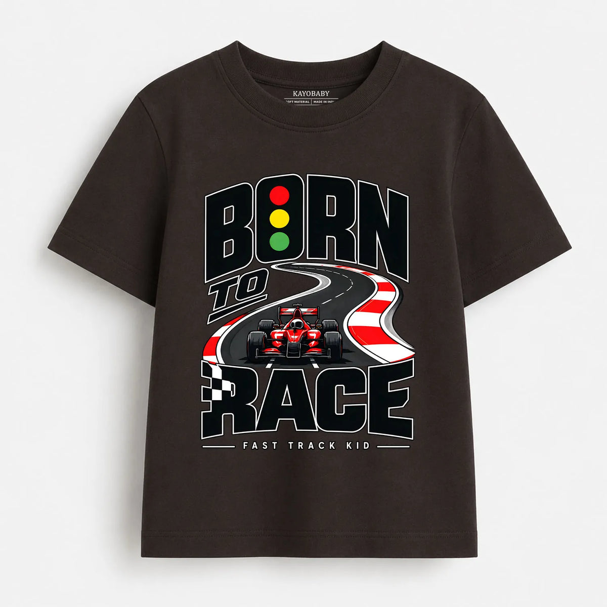 Born to Race Kids T-Shirt | Fast Track Racing Car Graphic Tee