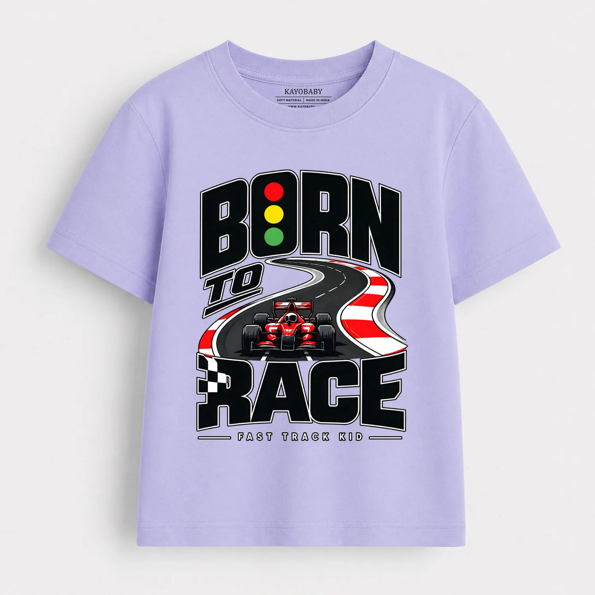 Born to Race Kids T-Shirt | Fast Track Racing Car Graphic Tee