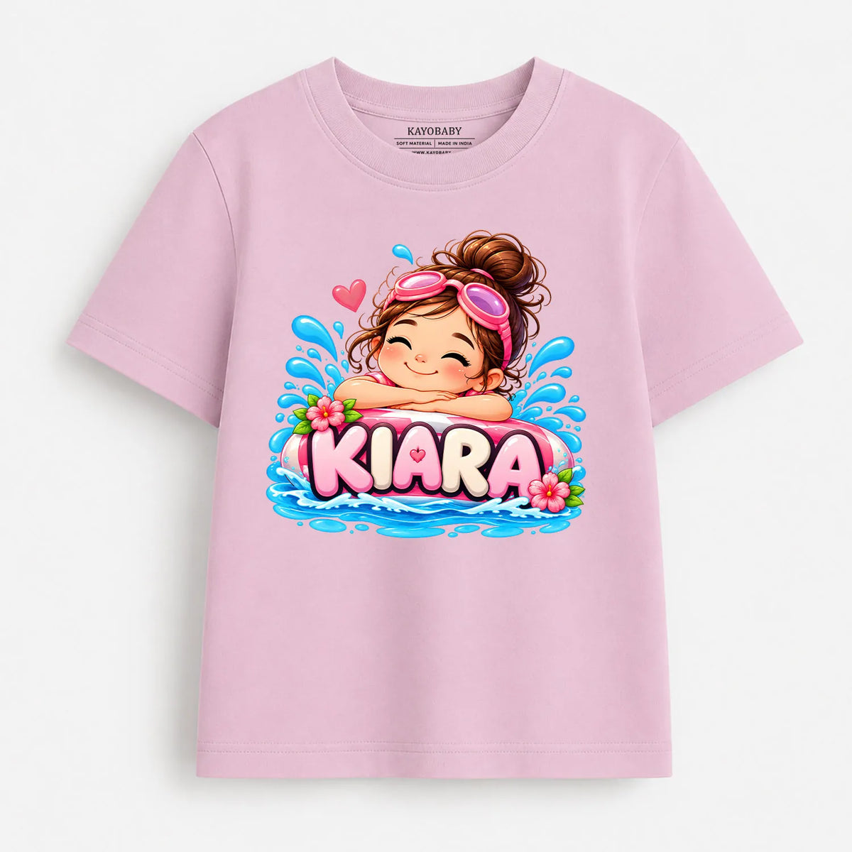 Personalized Little Swimmer Girls T-Shirt | Cute Swimming Graphic Tee