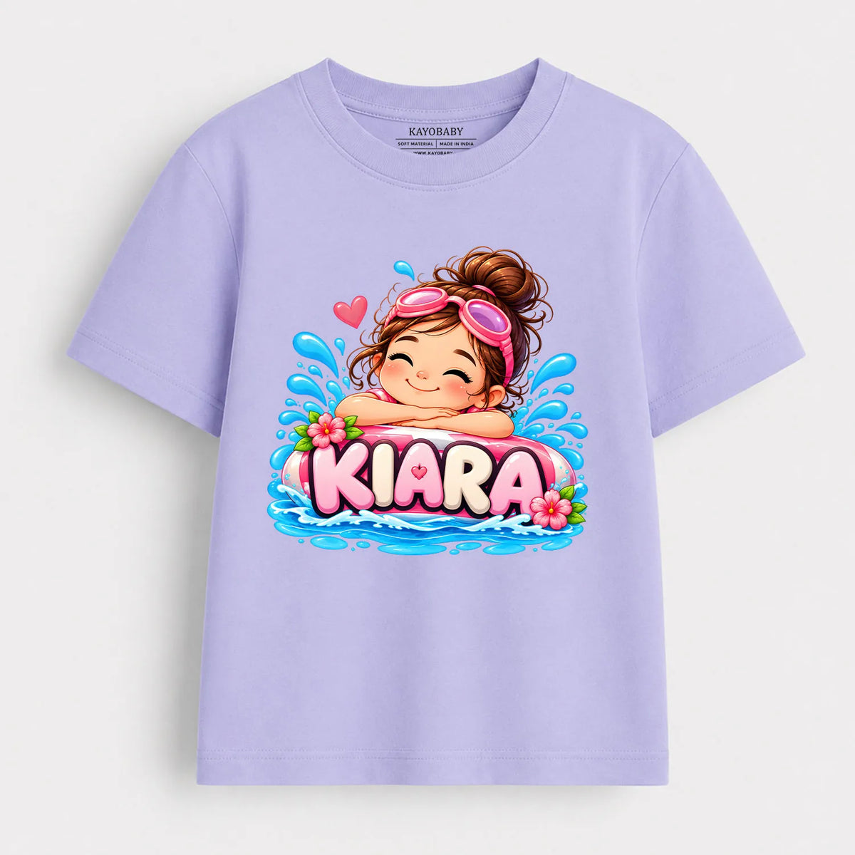 Personalized Little Swimmer Girls T-Shirt | Cute Swimming Graphic Tee