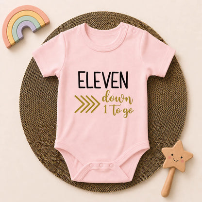 12 Month Baby Milestone Rompers Set