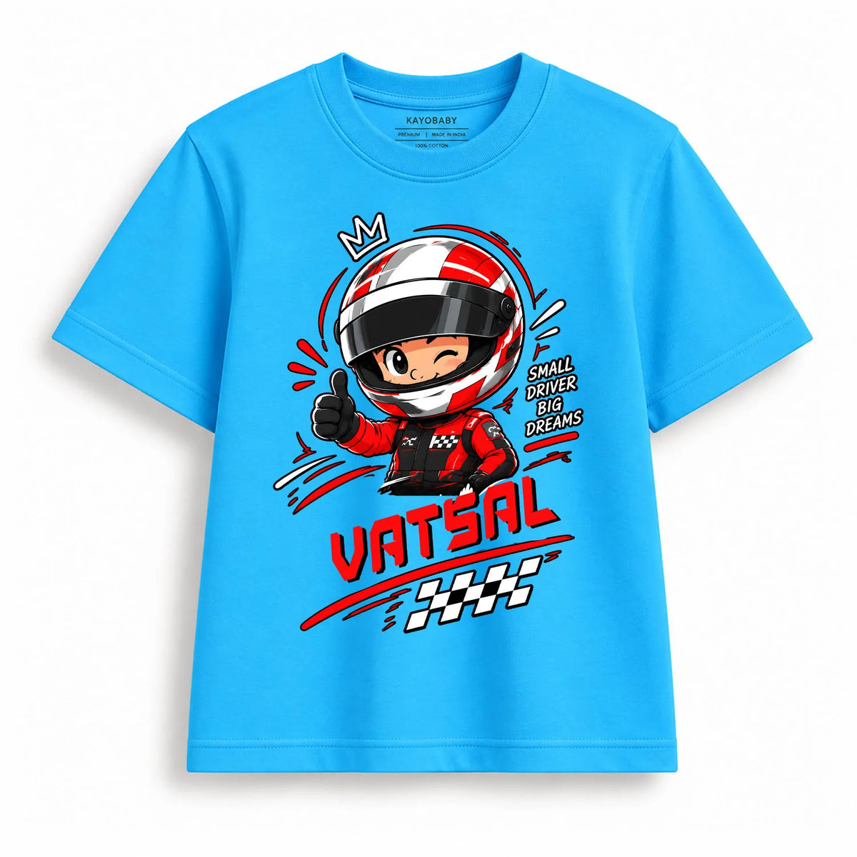 Personalized Racing Boy T-Shirt for Kids | Custom Name Motorsport Tee