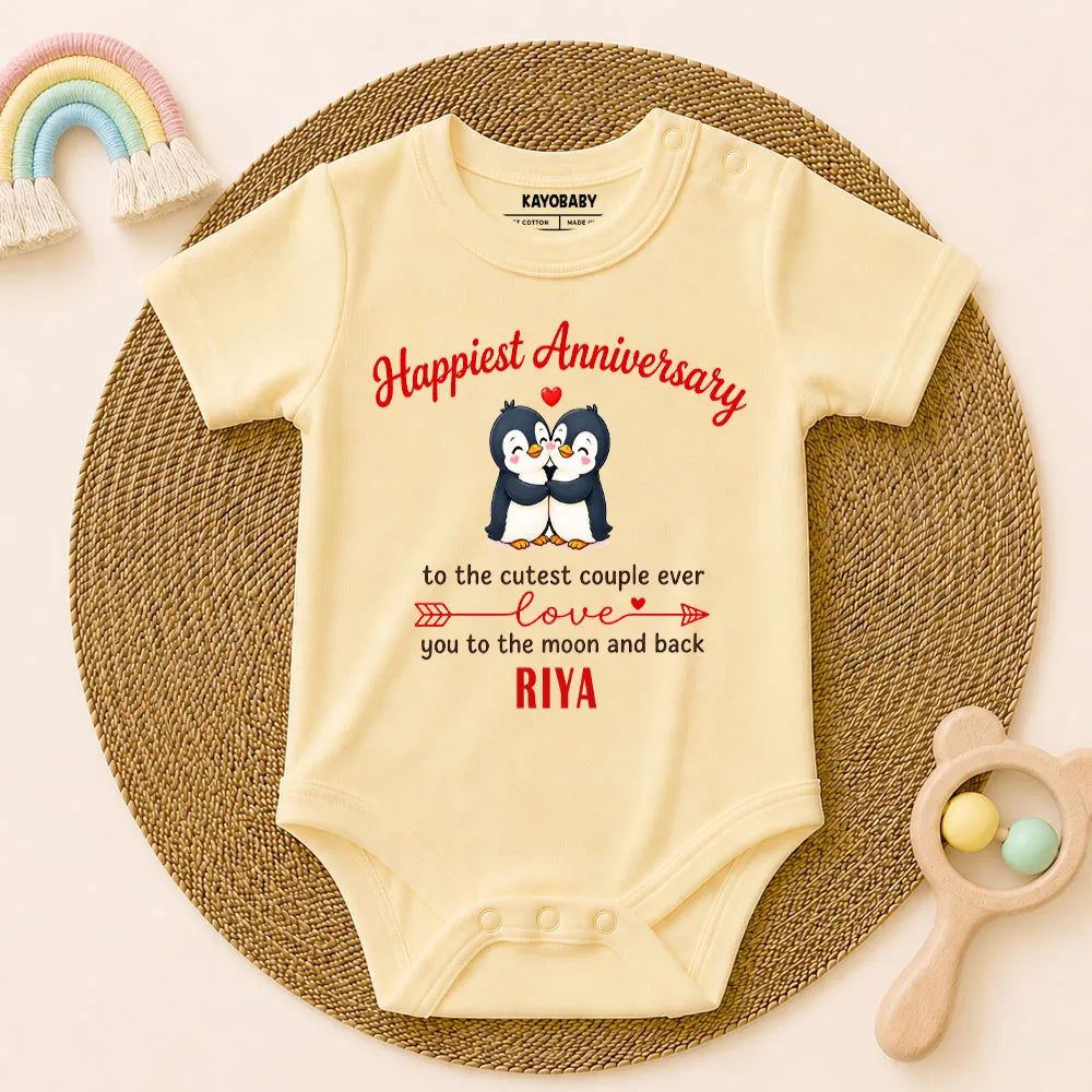 Happiest Anniversary Baby Romper | Cute Anniversary Gift for Parents