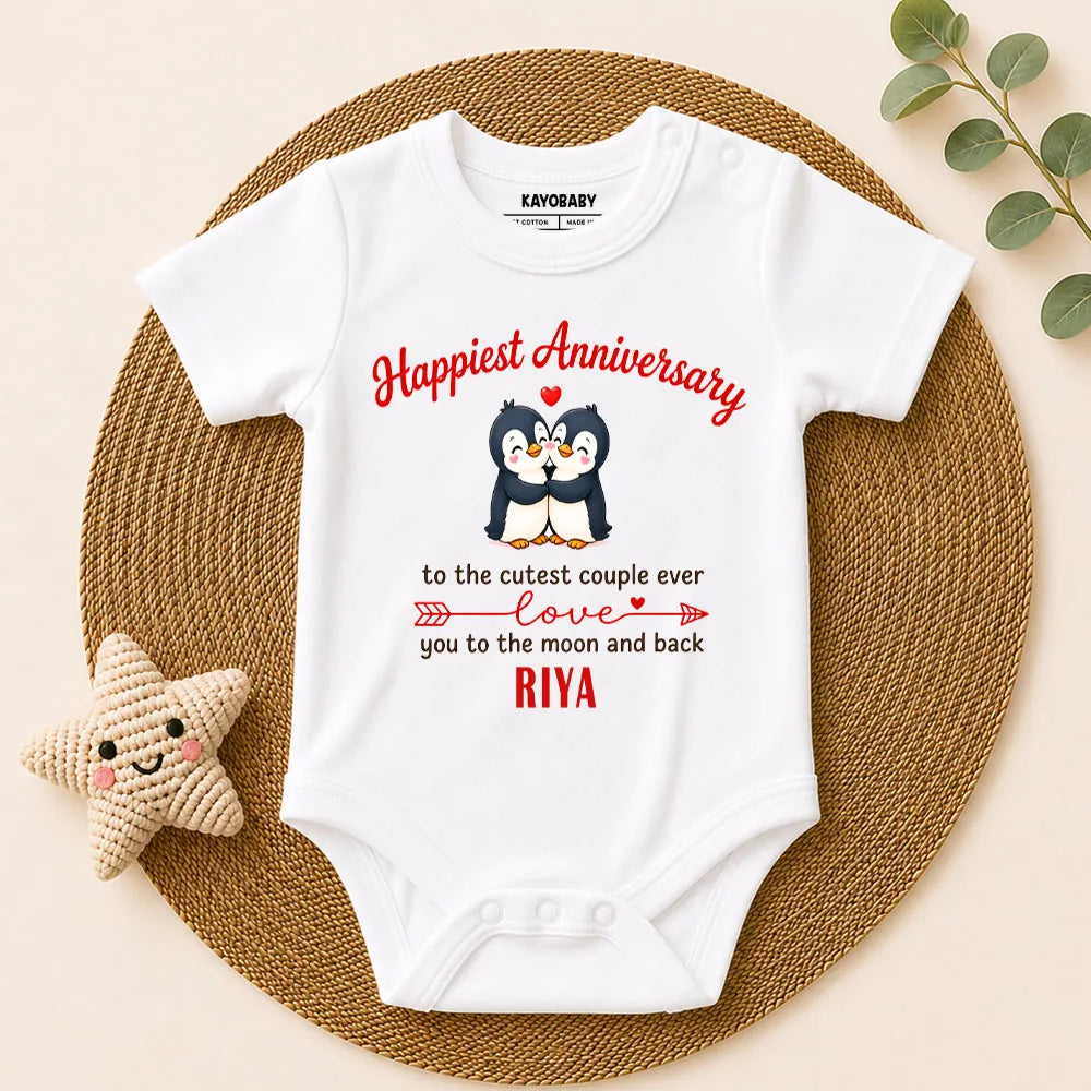 Happiest Anniversary Baby Romper | Cute Anniversary Gift for Parents
