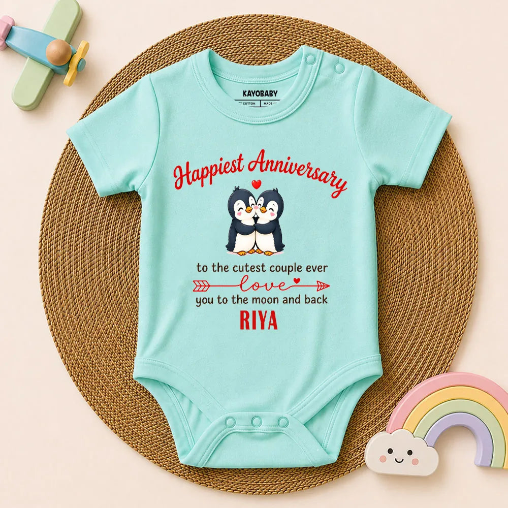 Happiest Anniversary Baby Romper | Cute Anniversary Gift for Parents