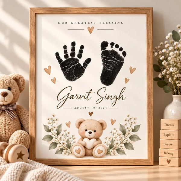 Personalised Baby Hand & Footprint Frame – Newborn Keepsake | KayoBaby