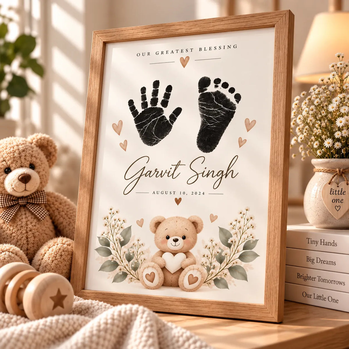Personalised Baby Hand & Footprint Frame – Newborn Keepsake | KayoBaby
