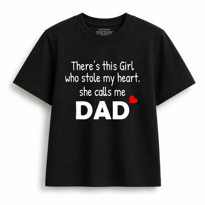 There's This Girl Who Stole My Heart & I Stole Daddy's Heart Matching T-Shirt Set