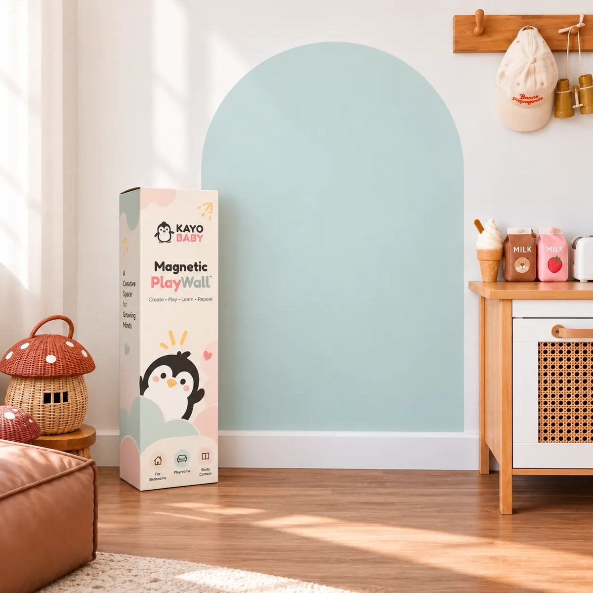 Kayobaby Magnetic PlayWall™ | Renter-Friendly Magnetic Wall Decal