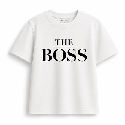 The Boss and The Real Boss matching t-shirt combo flat lay 1 KayoBaby