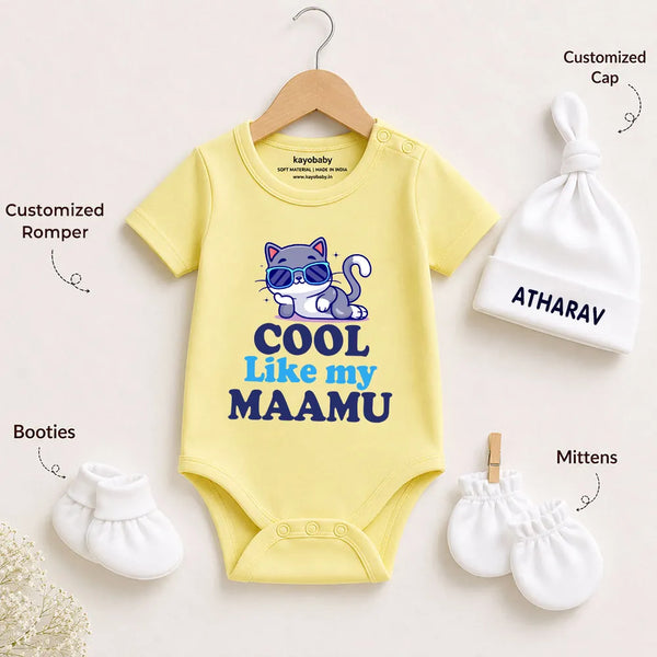 Cool Like My Maamu Romper Set with Cap / Mitten / Booties For Newborn