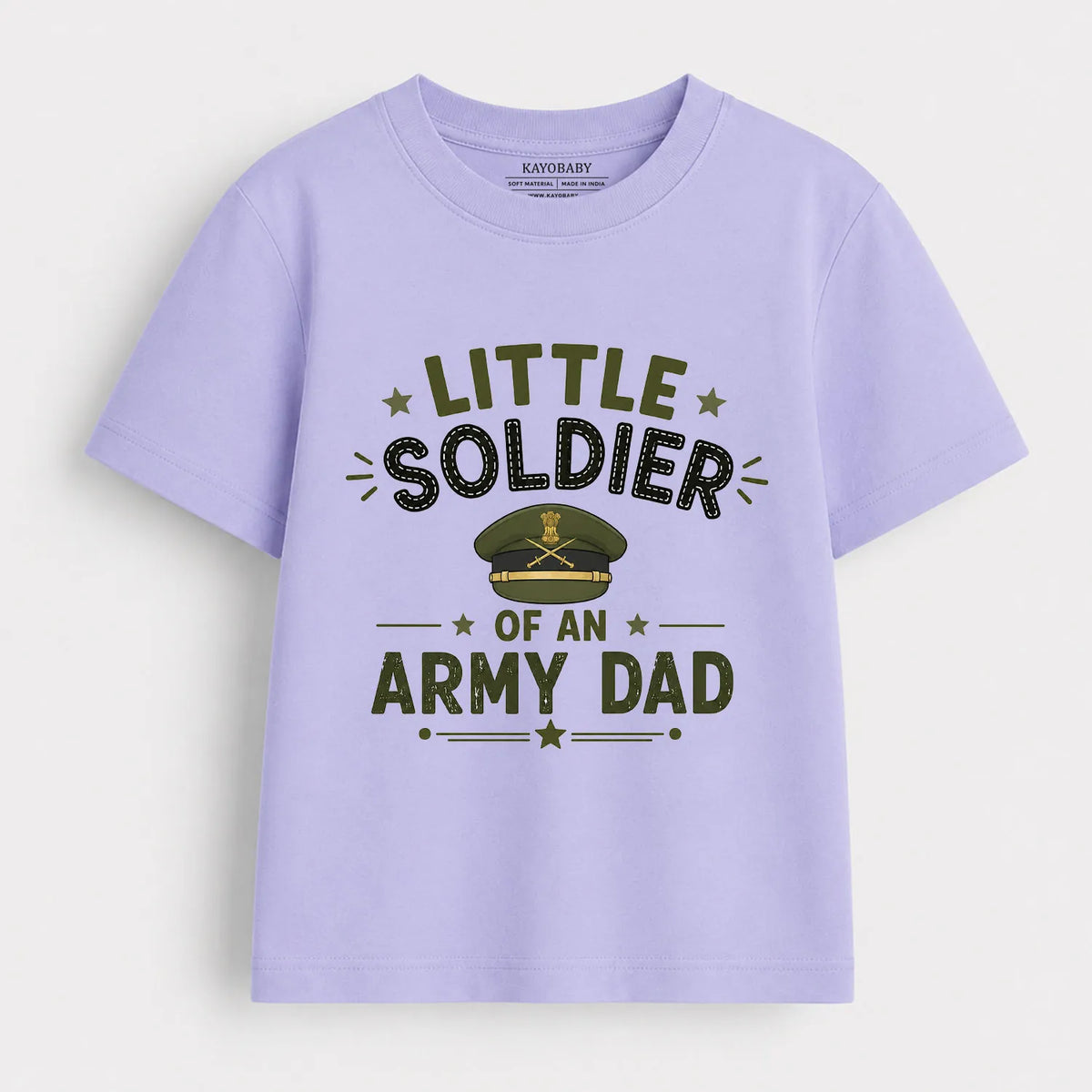 Little Soldier of an Army Dad Kids T-Shirt | Military Theme Tee for Boys & Girls