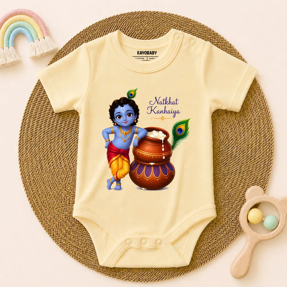 Natkhat Kanhaiya Baby Romper | Cute Krishna Baby Outfit