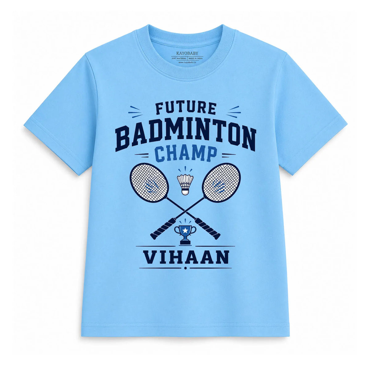 Future Badminton Champ Personalized Kids T-Shirt | Custom Name Sports Tee for Boys & Girls