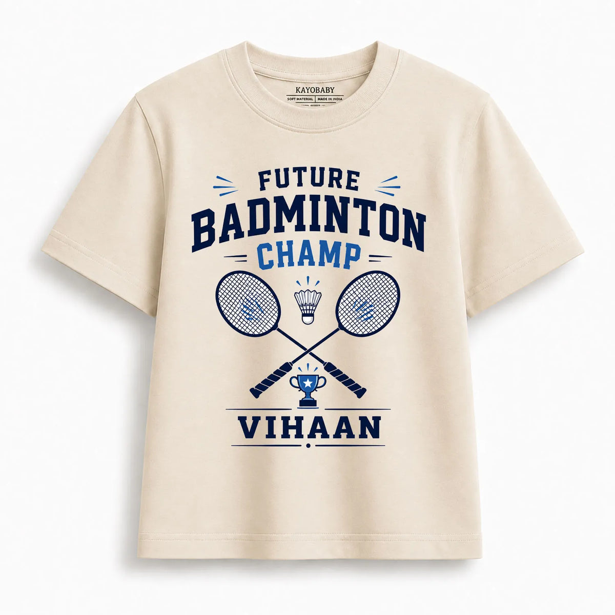 Future Badminton Champ Personalized Kids T-Shirt | Custom Name Sports Tee for Boys & Girls