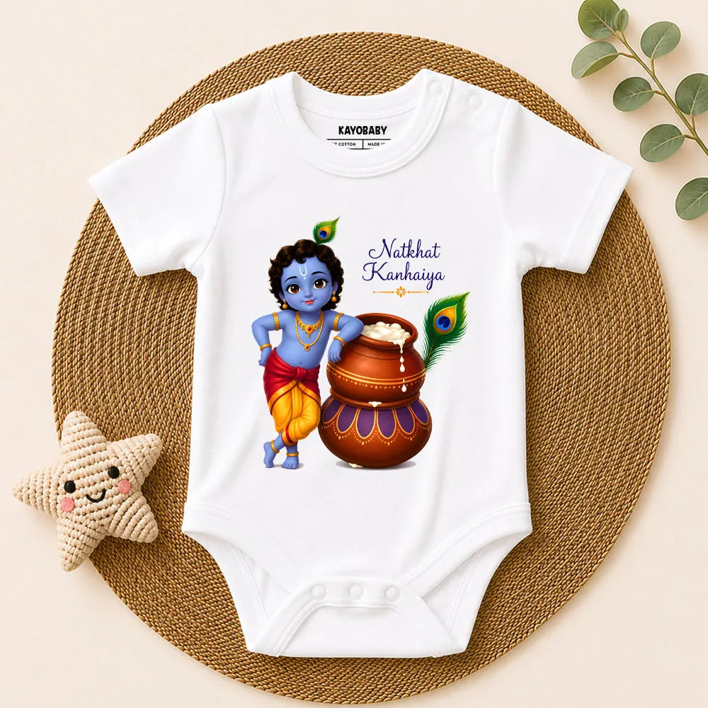 Natkhat Kanhaiya Baby Romper | Cute Krishna Baby Outfit