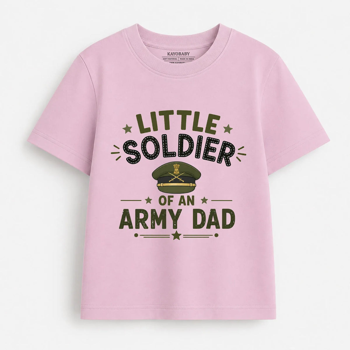 Little Soldier of an Army Dad Kids T-Shirt | Military Theme Tee for Boys & Girls