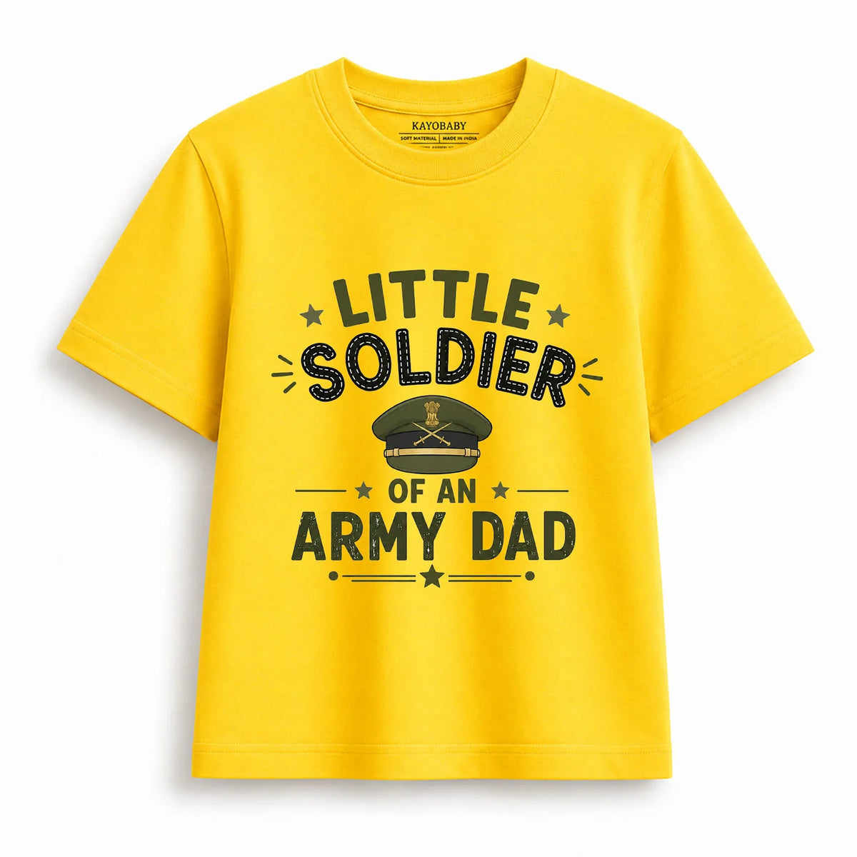 Little Soldier of an Army Dad Kids T-Shirt | Military Theme Tee for Boys & Girls