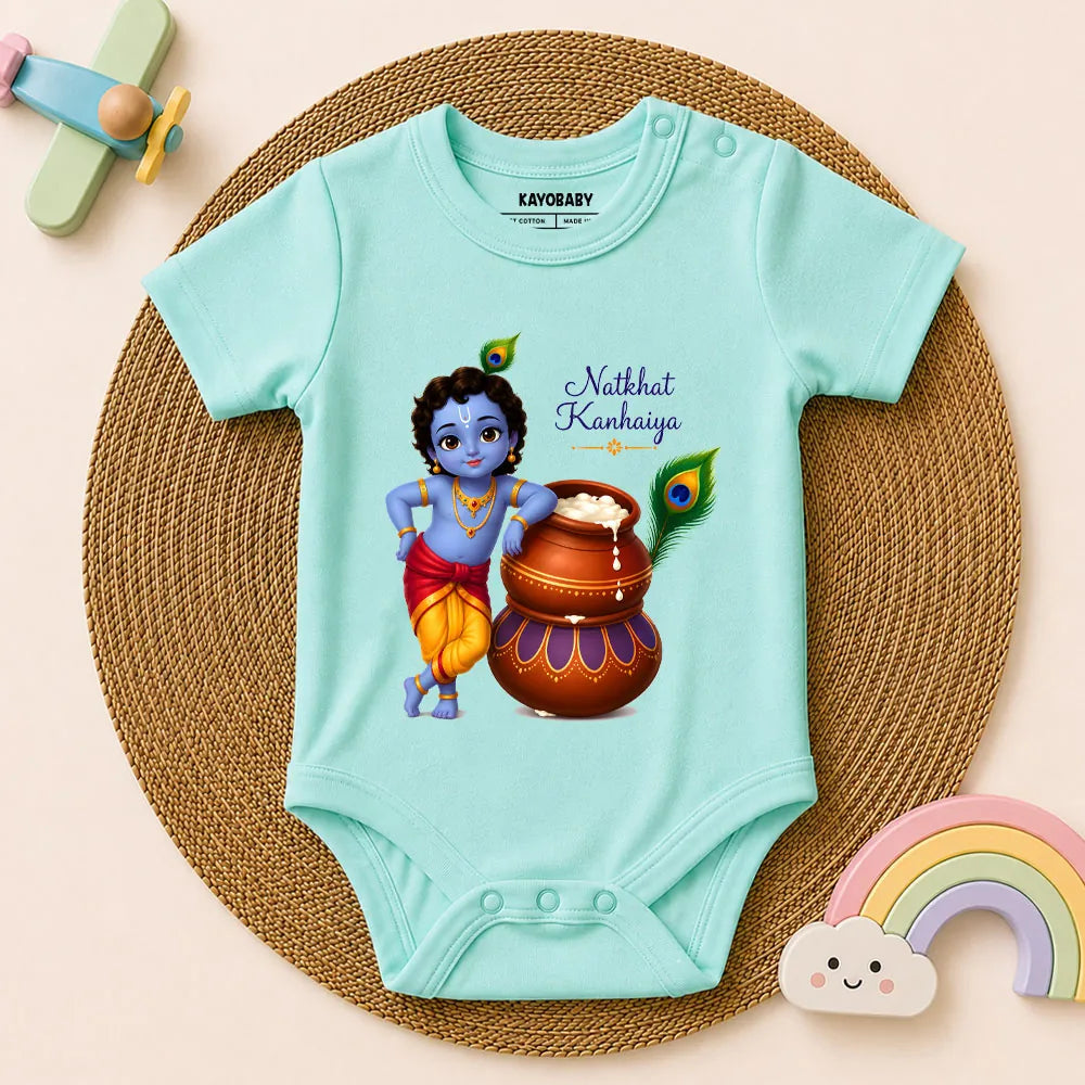 Natkhat Kanhaiya Baby Romper | Cute Krishna Baby Outfit
