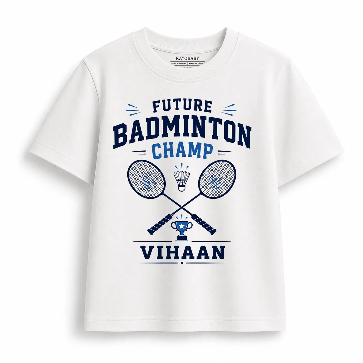 Future Badminton Champ Personalized Kids T-Shirt | Custom Name Sports Tee for Boys & Girls