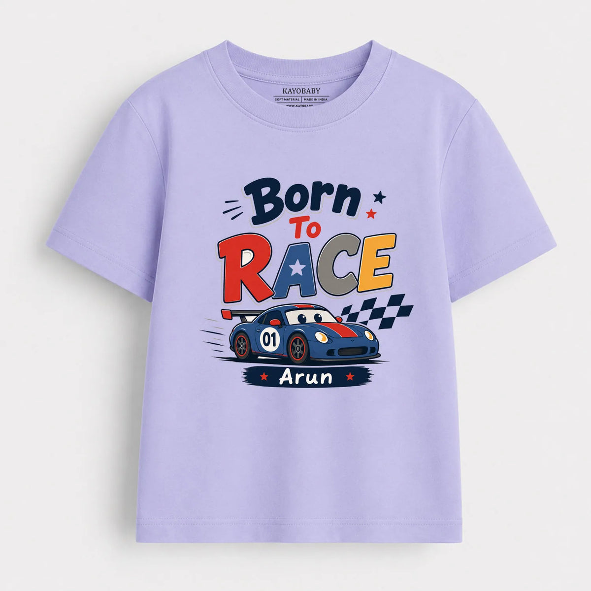 Personalized Born to Race Kids T-Shirt