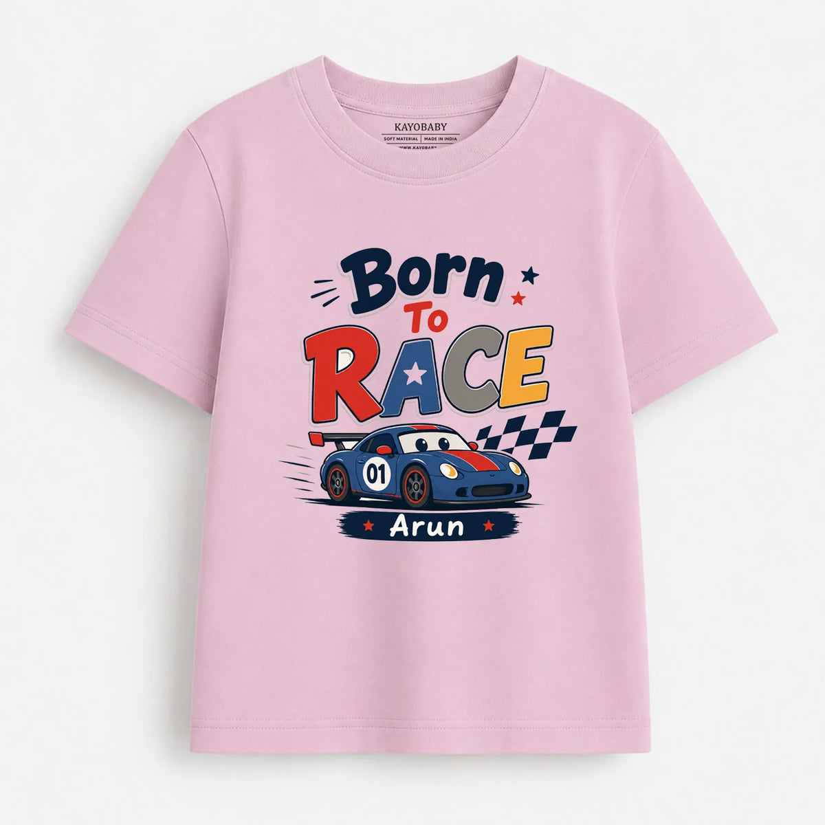 Personalized Born to Race Kids T-Shirt