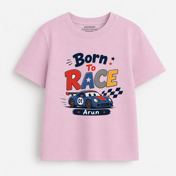 Personalized Born to Race Kids T-Shirt