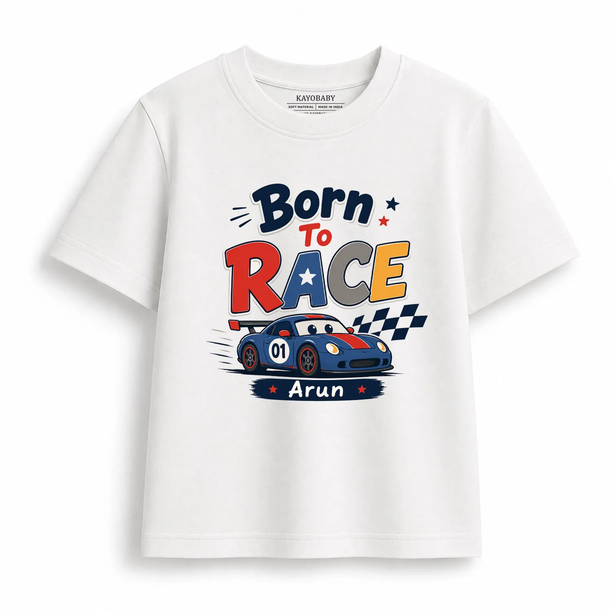 Personalized Born to Race Kids T-Shirt