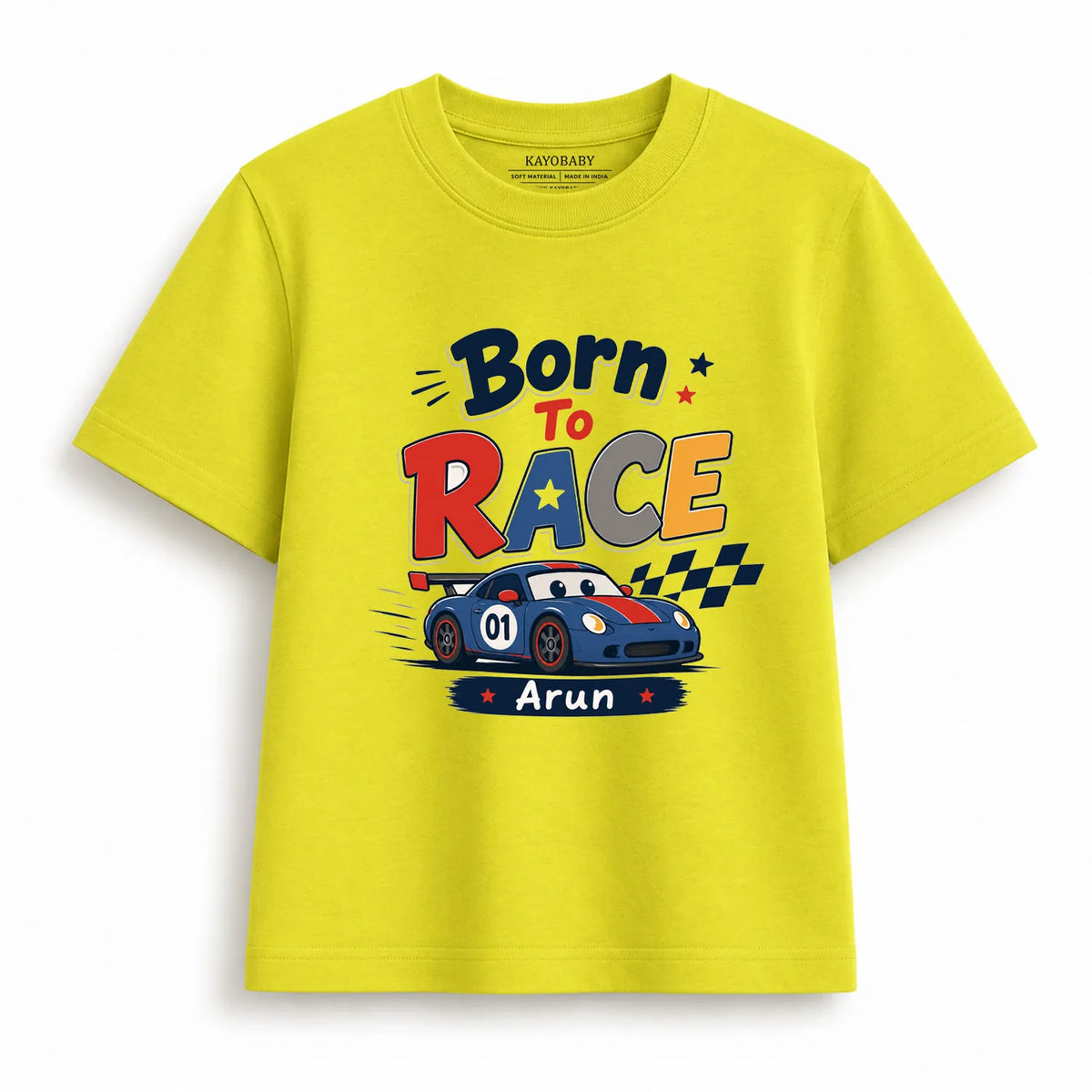 Personalized Born to Race Kids T-Shirt