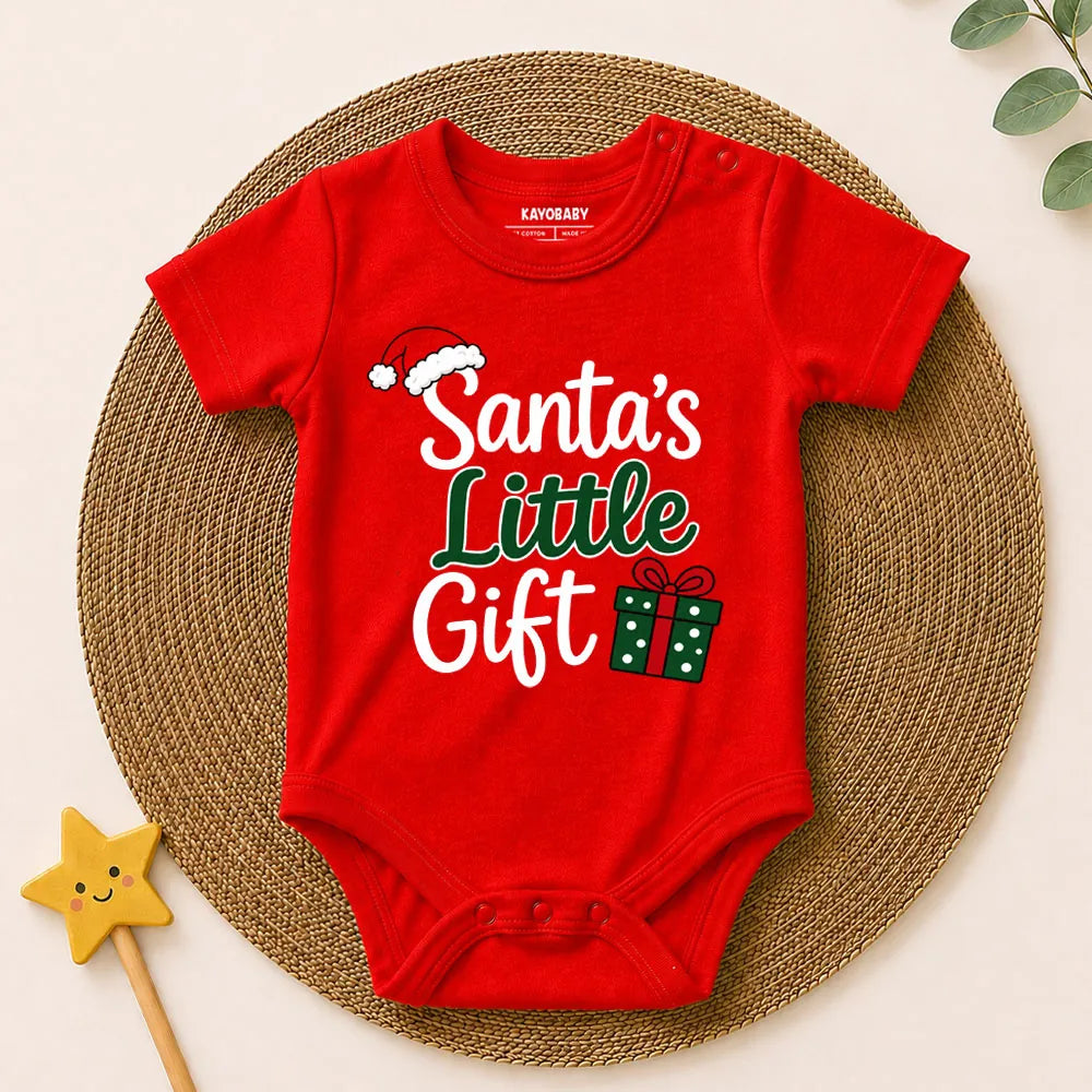 Santa's Little Gift Romper – Cute Christmas Baby Outfit