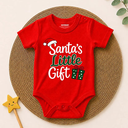 Santa's Little Gift Romper – Cute Christmas Baby Outfit