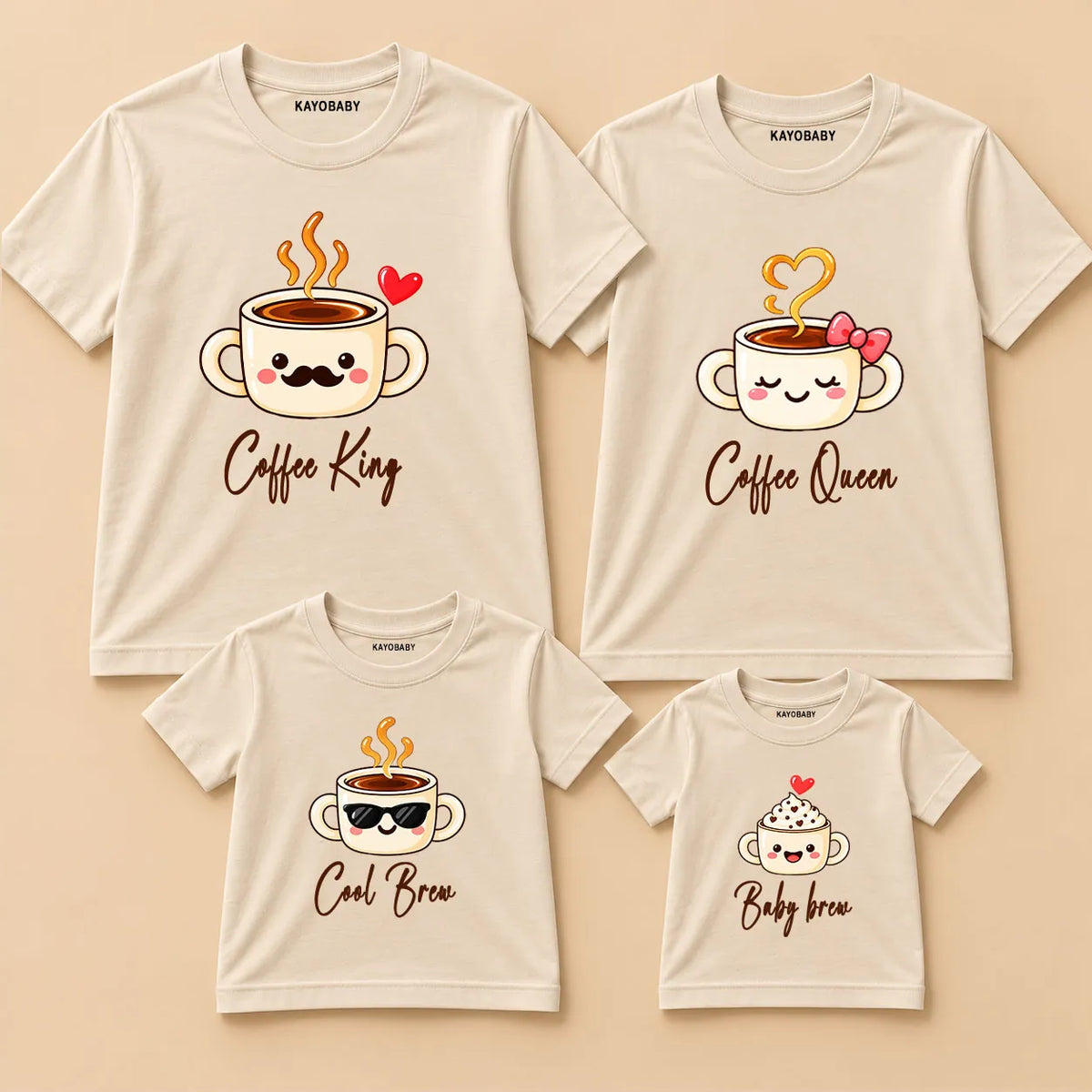Coffee Couple & Baby Matching T-Shirts – Coffee Family Set | KayoBaby