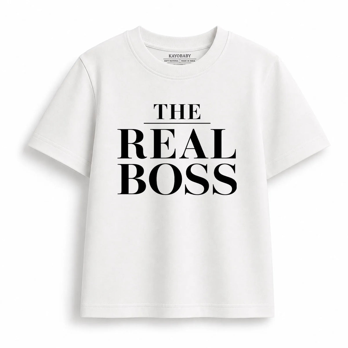 The Boss and The Real Boss matching t-shirt combo flat lay 2 KayoBaby
