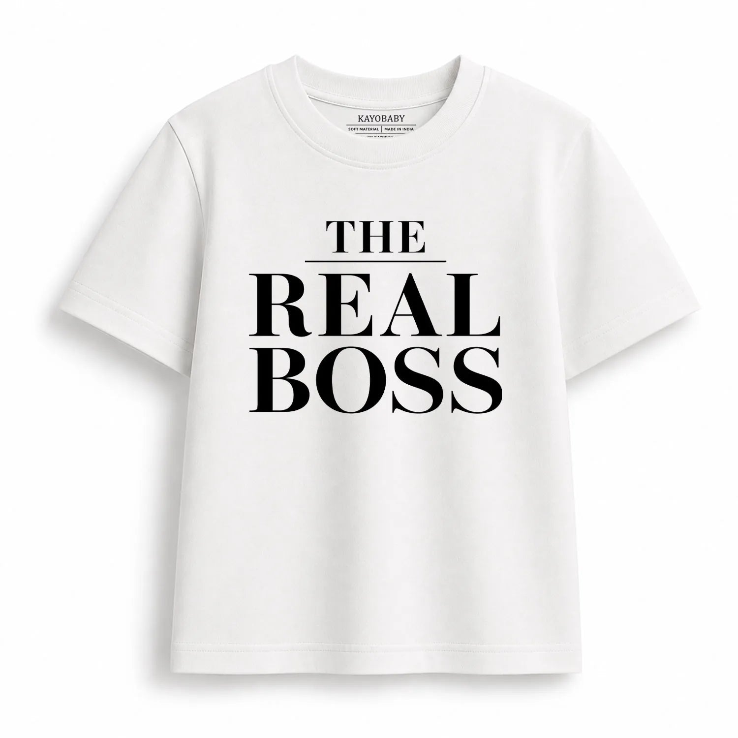The Boss and The Real Boss matching t-shirt combo flat lay 2 KayoBaby