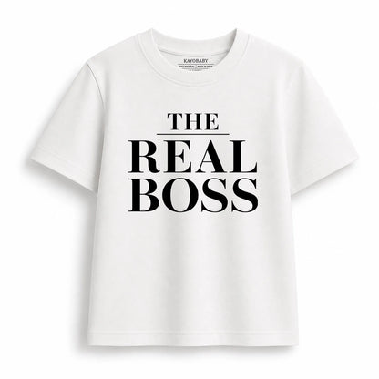 The Boss and The Real Boss matching t-shirt combo flat lay 2 KayoBaby